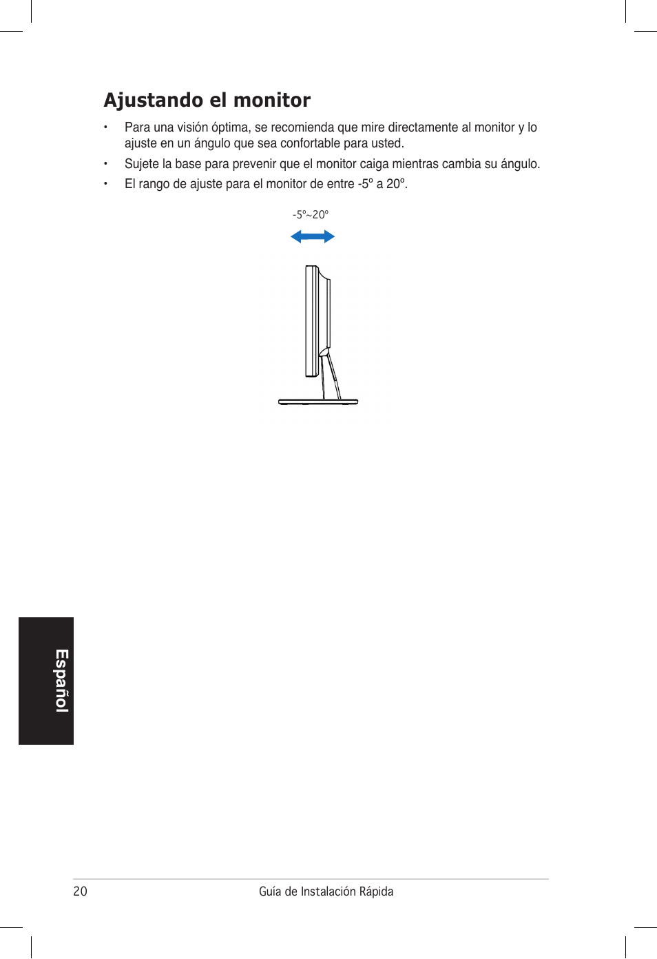 Ajustando el monitor | Asus VB172T User Manual | Page 22 / 102
