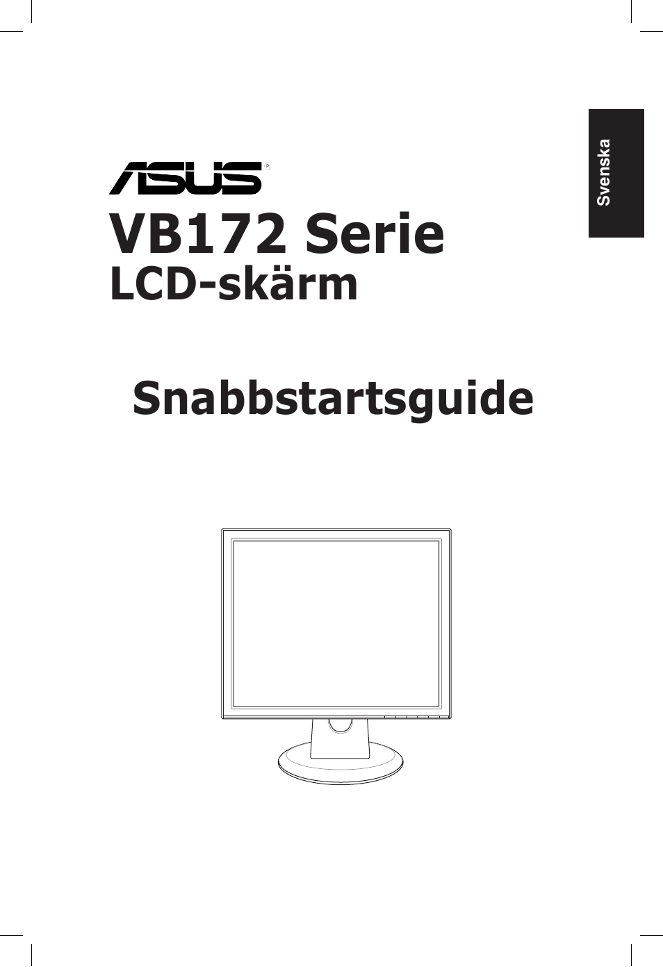 Vb172 serie, Lcd-skärm, Snabbstartsguide | Asus VB172T User Manual | Page 75 / 102