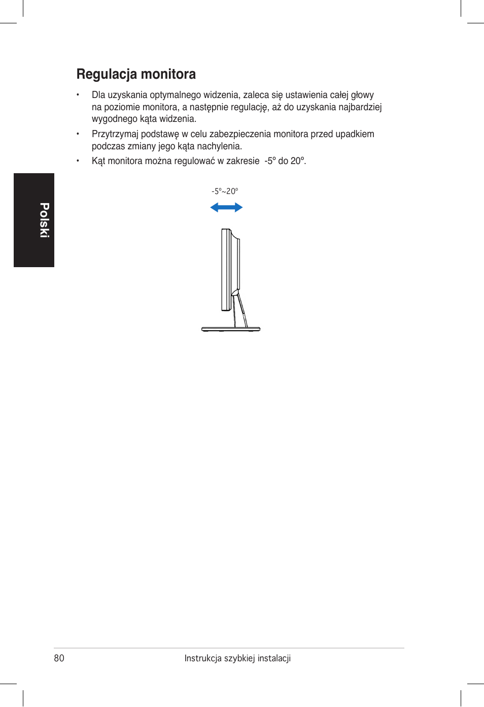 Regulacja monitora | Asus VB172T User Manual | Page 82 / 102