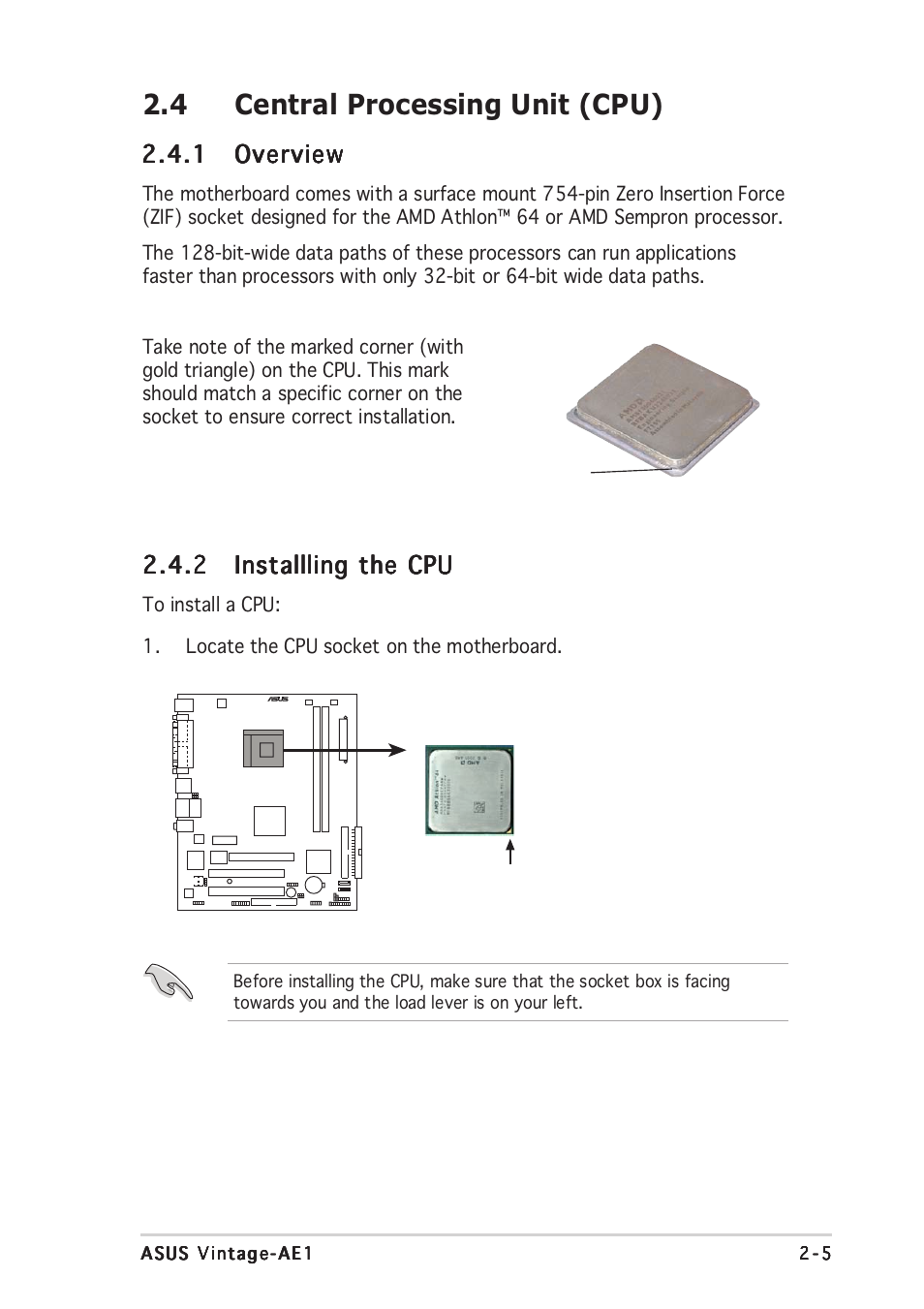 4 central processing unit (cpu) | Asus Vintage-AE1 User Manual | Page 23 / 96