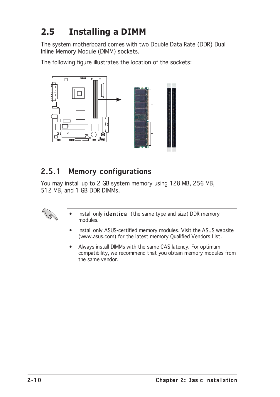 5 installing a dimm | Asus Vintage-AE1 User Manual | Page 28 / 96