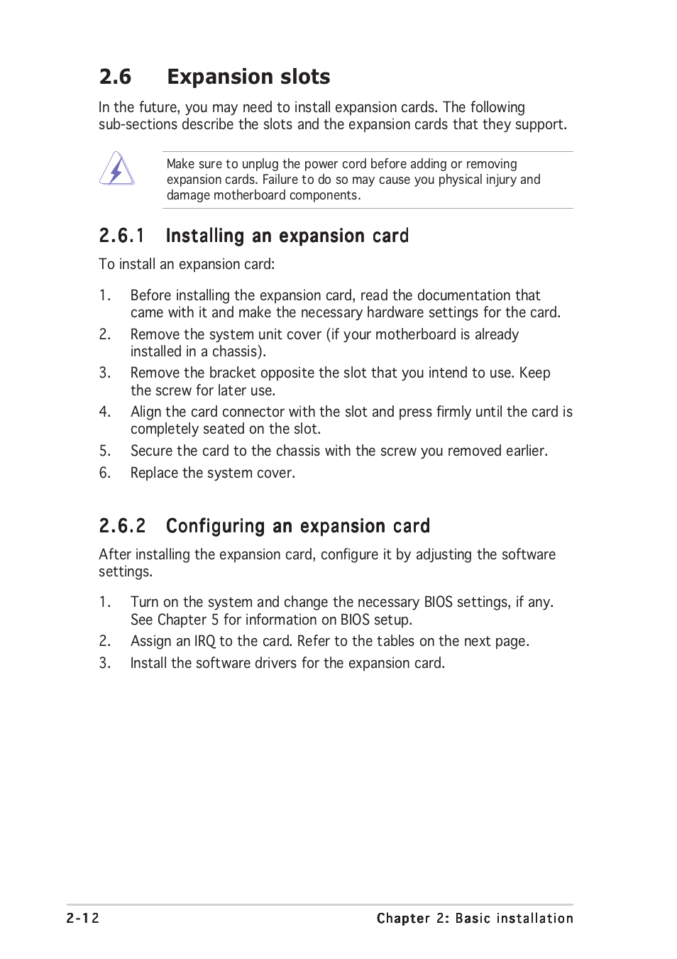 6 expansion slots | Asus Vintage-AE1 User Manual | Page 30 / 96