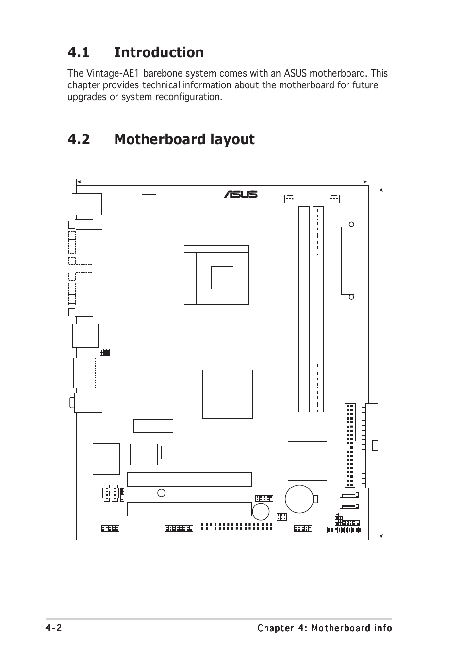 1 introduction, 2 motherboard layout, Pci1 | Pci2, Sis 965l, Sis 760gx, Atxpwr | Asus Vintage-AE1 User Manual | Page 50 / 96