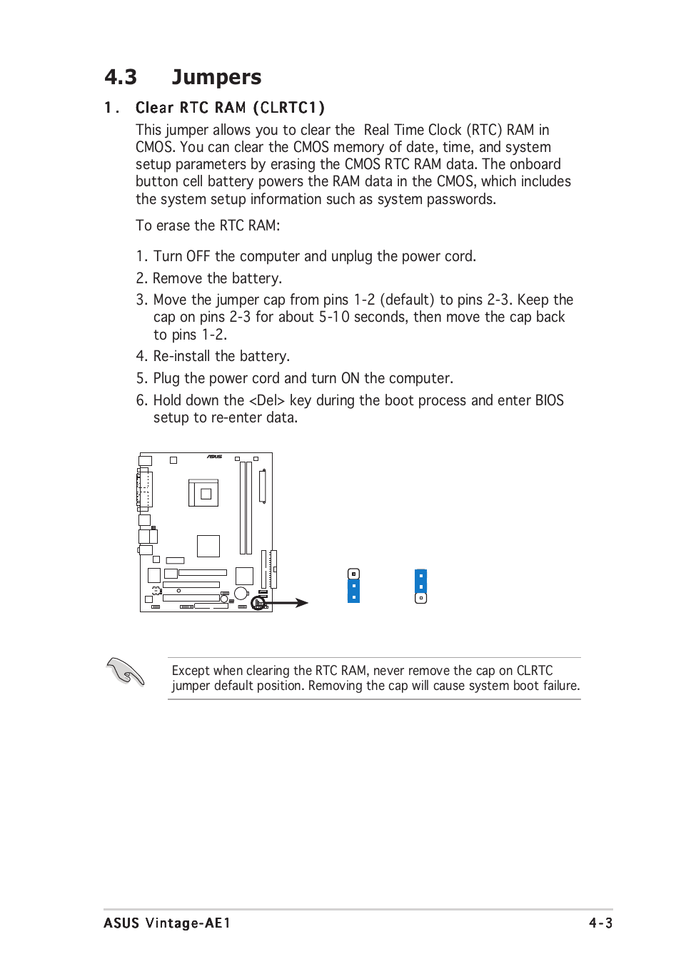 3 jumpers | Asus Vintage-AE1 User Manual | Page 51 / 96