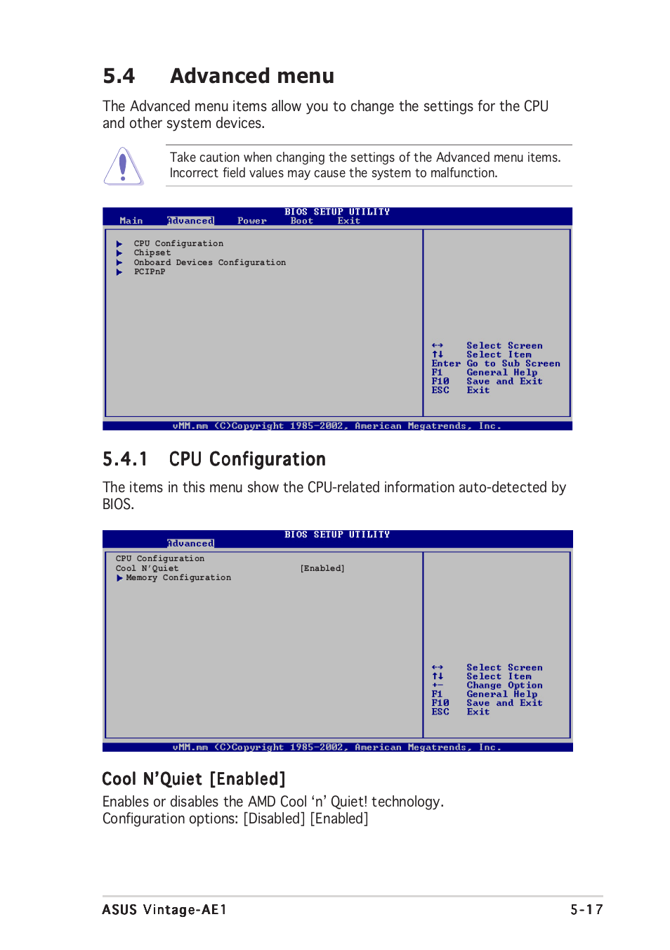 4 advanced menu | Asus Vintage-AE1 User Manual | Page 77 / 96