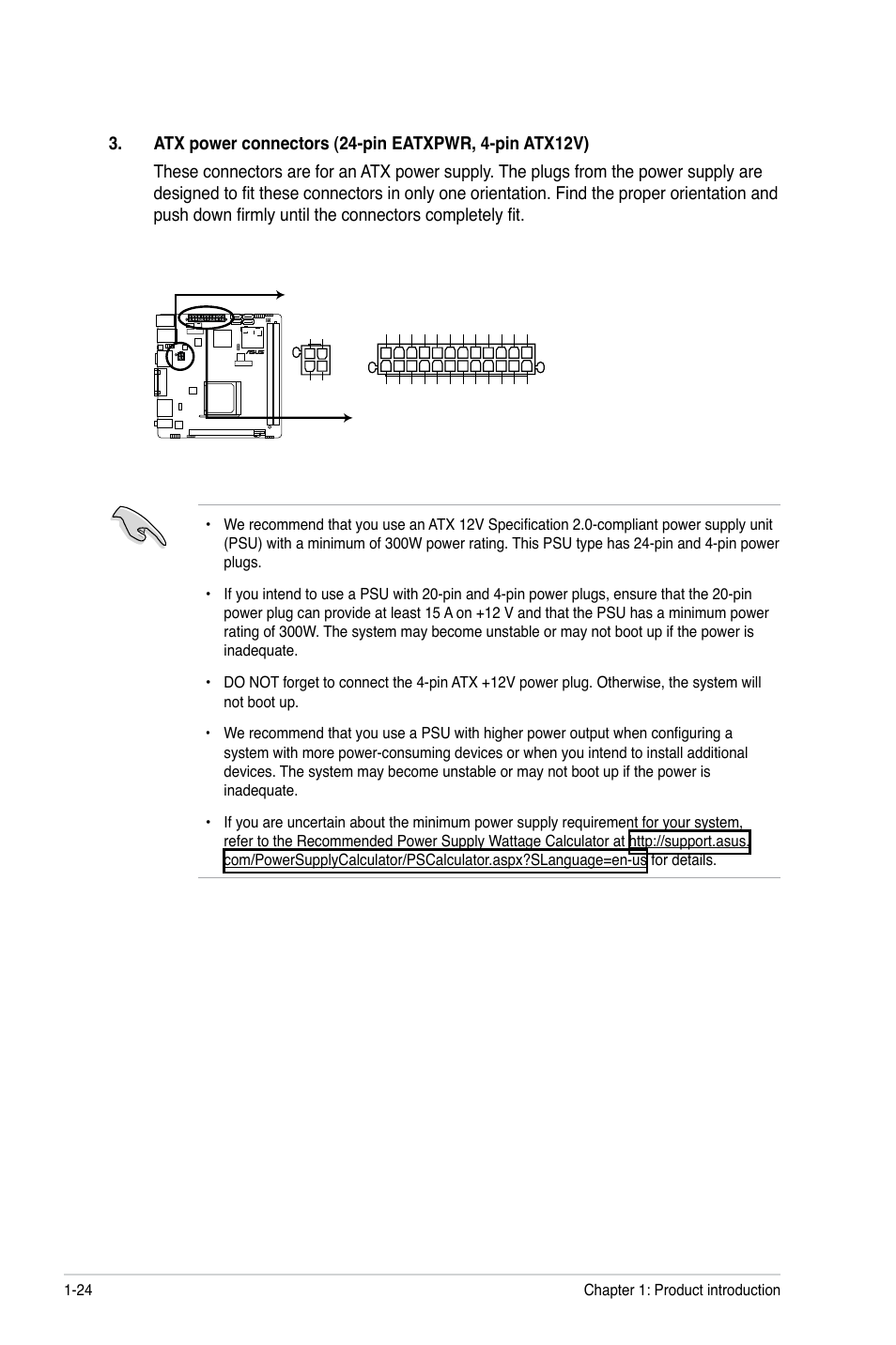 F1a75-i deluxe atx power connectors | Asus F1A75-I DELUXE User Manual | Page 36 / 76