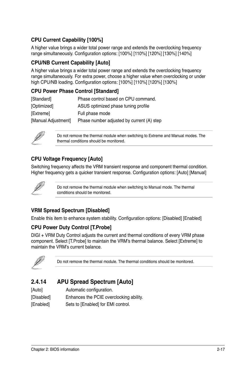 14 apu spread spectrum [auto | Asus F1A75-I DELUXE User Manual | Page 63 / 76