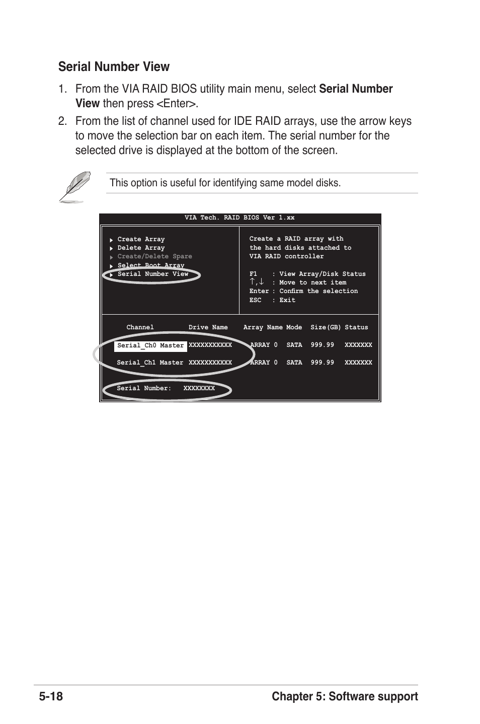 Serial number view, 1 chapter 5: software support | Asus M2V User Manual | Page 114 / 118