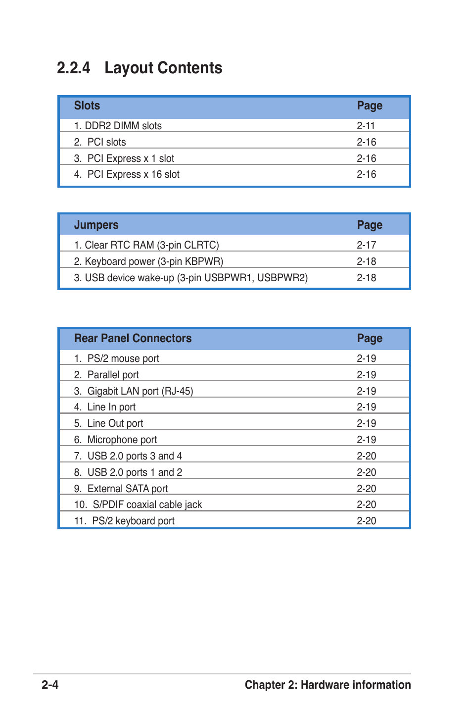 4 layout contents | Asus M2V User Manual | Page 26 / 118