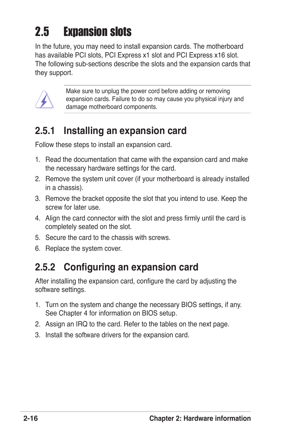 5 expansion slots, 1 installing an expansion card, 2 configuring an expansion card | Asus M2V User Manual | Page 38 / 118