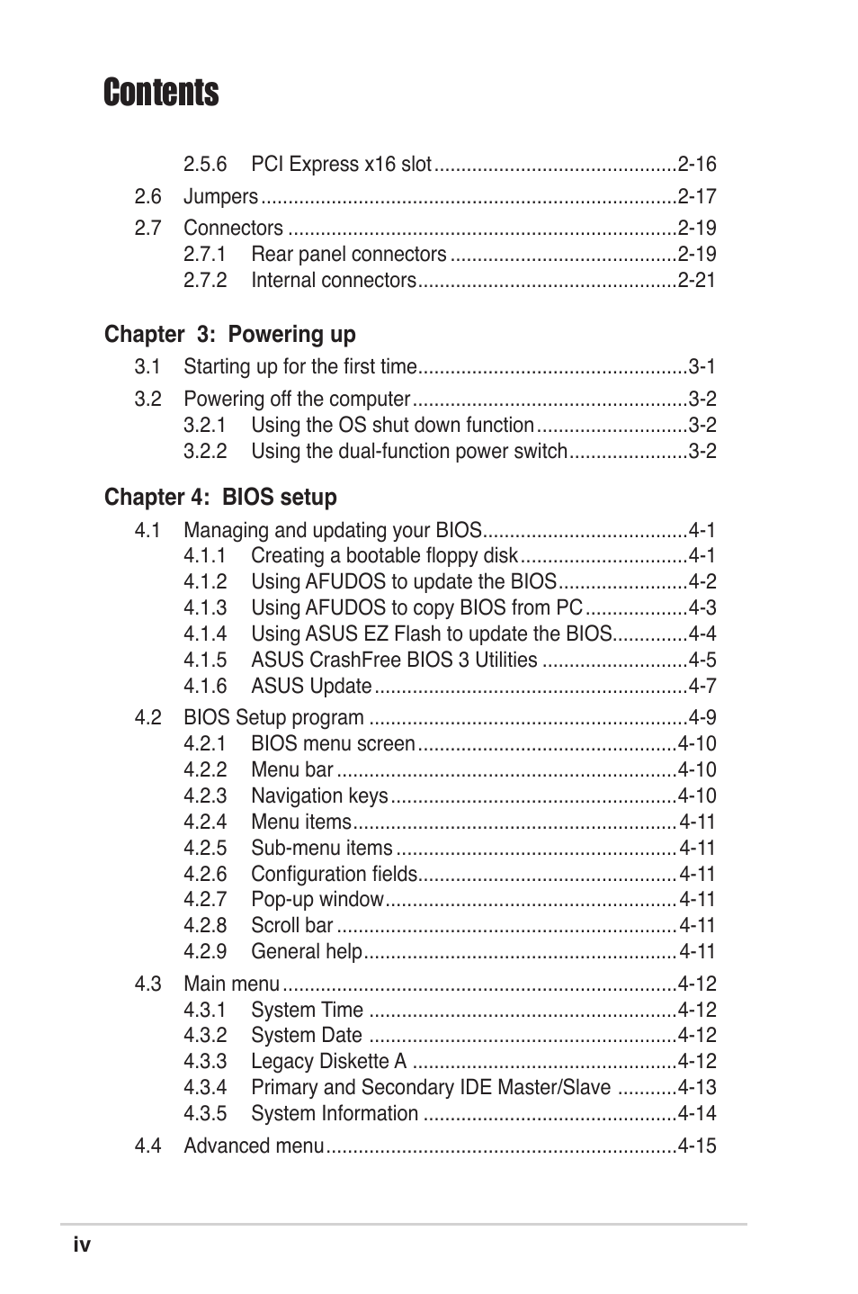 Asus M2V User Manual | Page 4 / 118