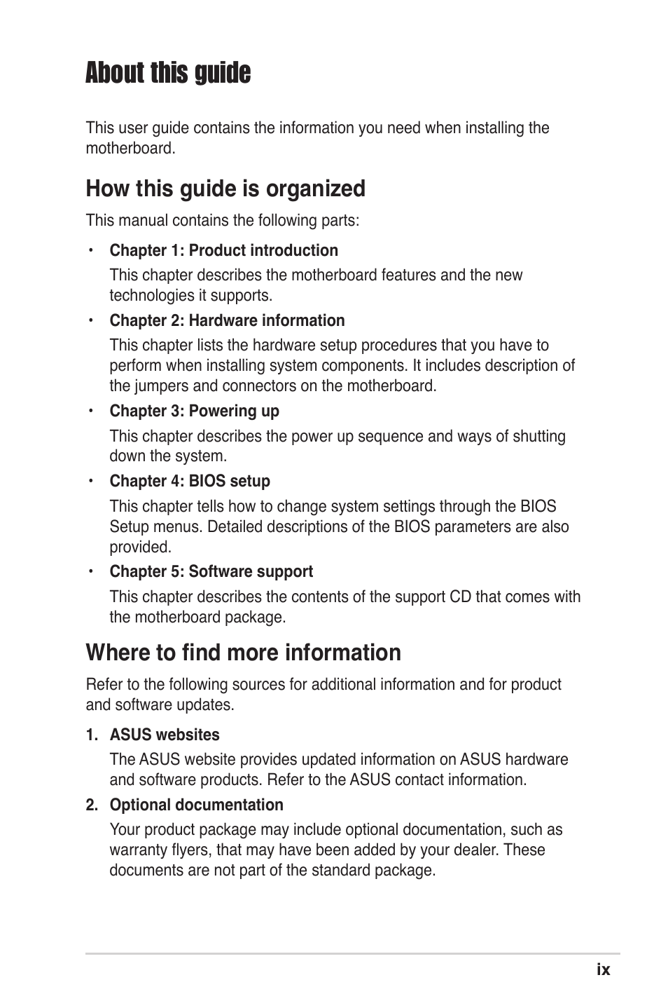 About this guide, How this guide is organized, Where to find more information | Asus M2V User Manual | Page 9 / 118