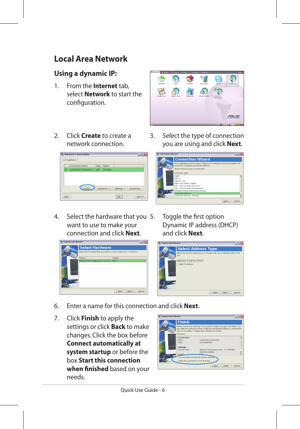 Local area network | Asus Eee PC 900/XP User Manual | Page 6 / 14