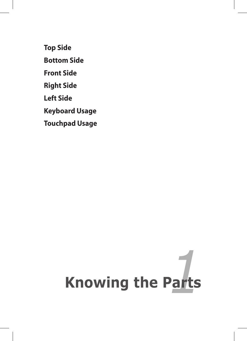 Chapter 1: knowing the parts, Chapter 1, Knowing the parts | Asus Eee PC 1005PR User Manual | Page 9 / 62