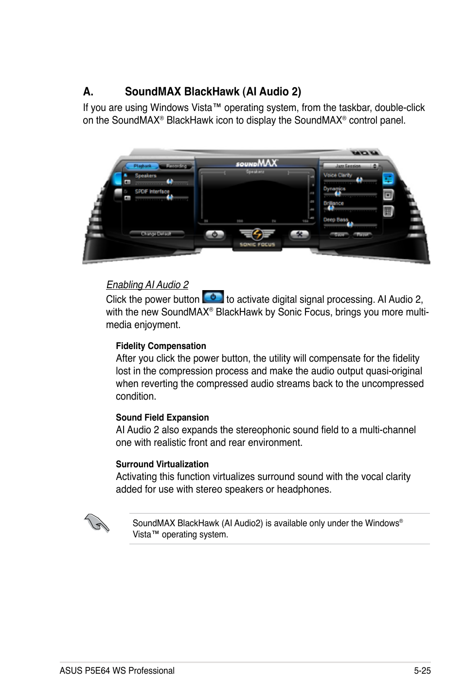 A. soundmax blackhawk (ai audio 2) | Asus P5E64 WS Professional User Manual | Page 139 / 180