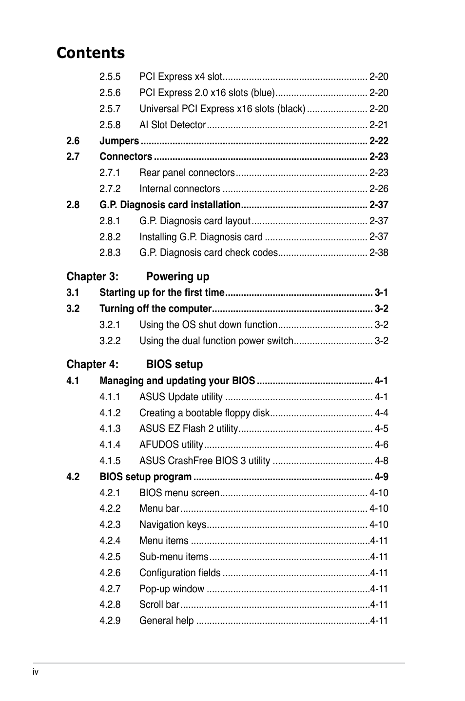 Asus P5E64 WS Professional User Manual | Page 4 / 180