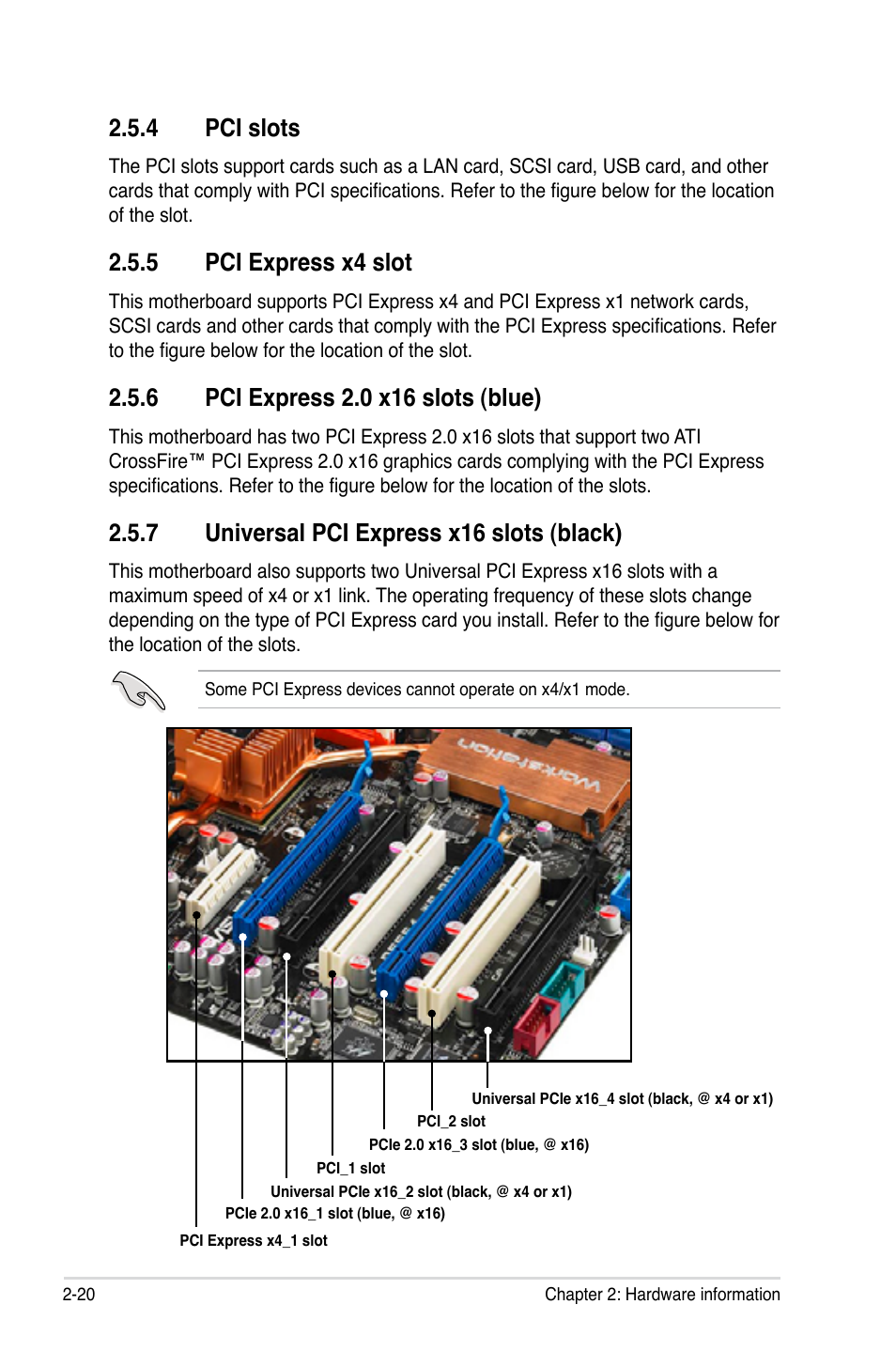 4 pci slots, 5 pci express x4 slot, 7 universal pci express x16 slots (black) | Asus P5E64 WS Professional User Manual | Page 46 / 180
