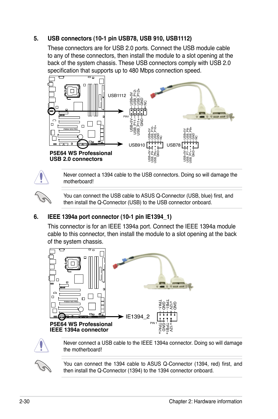 30 chapter 2: hardware information | Asus P5E64 WS Professional User Manual | Page 56 / 180