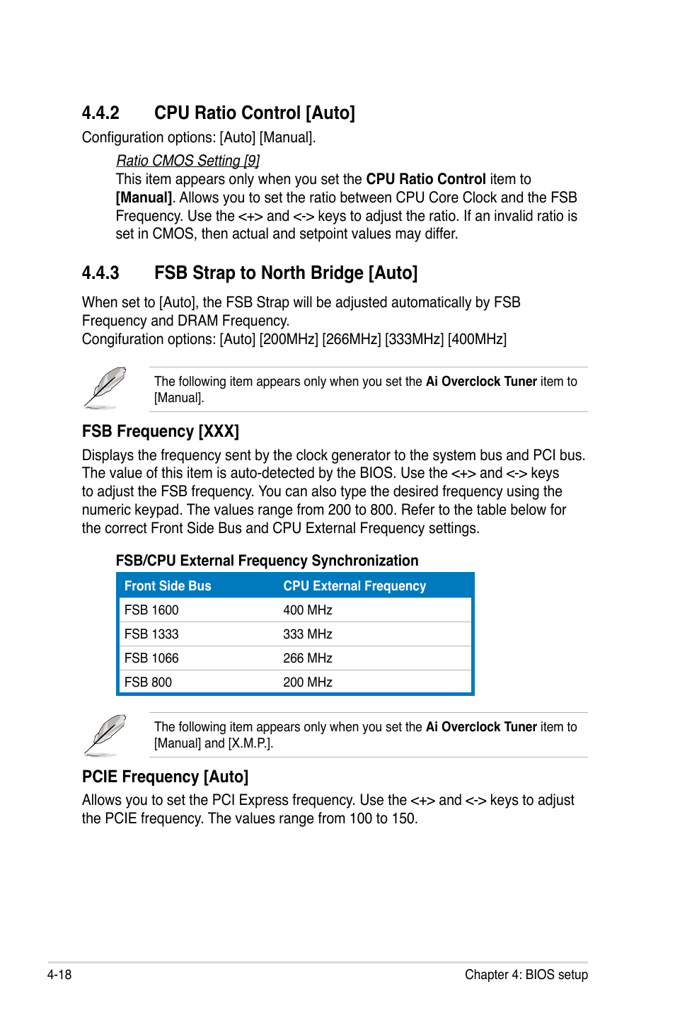 2 cpu ratio control [auto, 3 fsb strap to north bridge [auto | Asus P5E64 WS Professional User Manual | Page 88 / 180