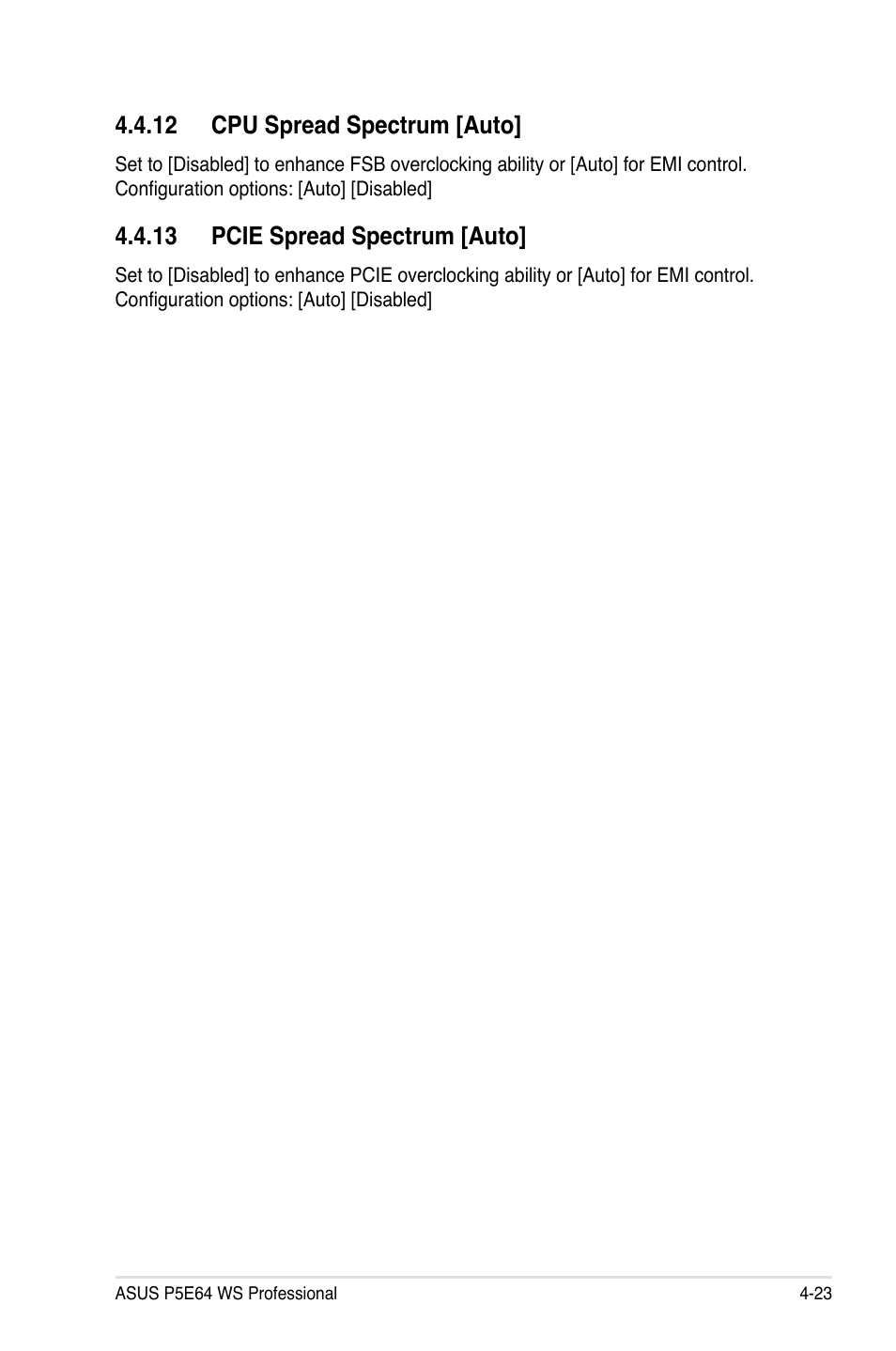 12 cpu spread spectrum [auto, 13 pcie spread spectrum [auto | Asus P5E64 WS Professional User Manual | Page 93 / 180