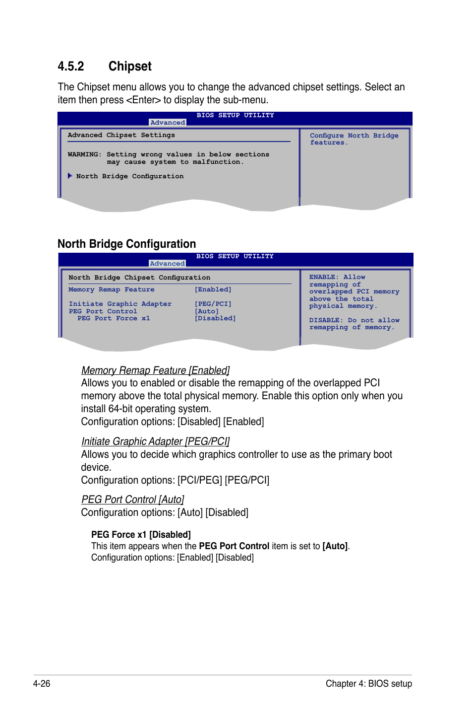 2 chipset, North bridge configuration | Asus P5E64 WS Professional User Manual | Page 96 / 180