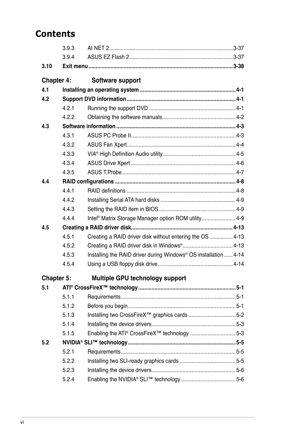 Asus Sabertooth 55i User Manual | Page 6 / 124
