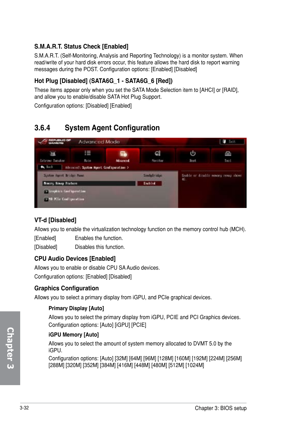 Chapter 3, 4 system agent configuration | Asus MAXIMUS VI EXTREME User Manual | Page 122 / 218