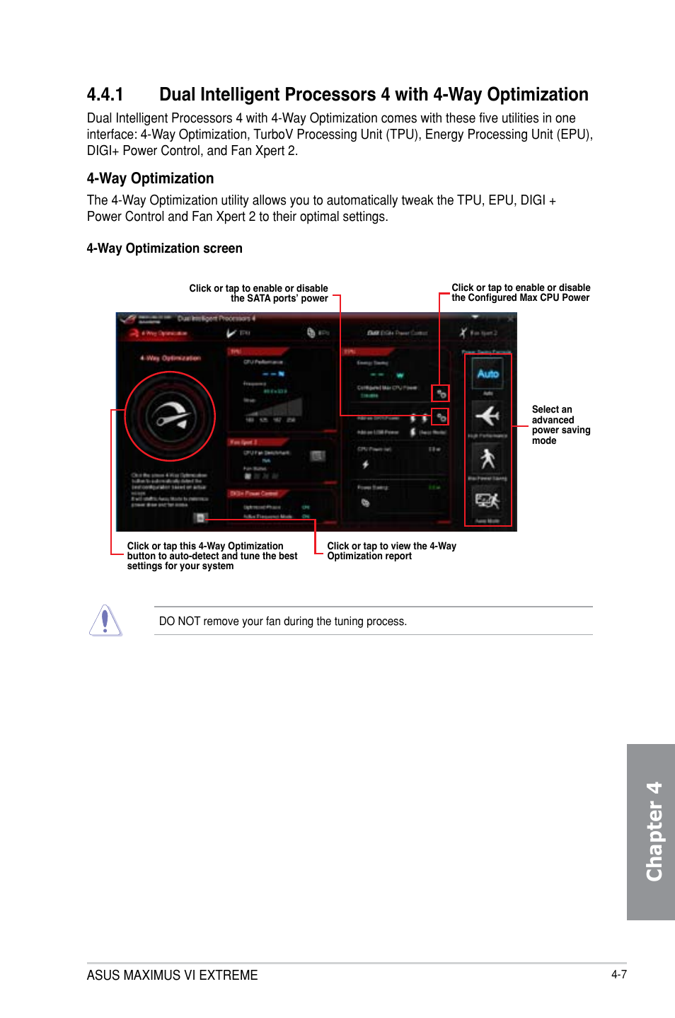 Chapter 4, Way optimization | Asus MAXIMUS VI EXTREME User Manual | Page 155 / 218
