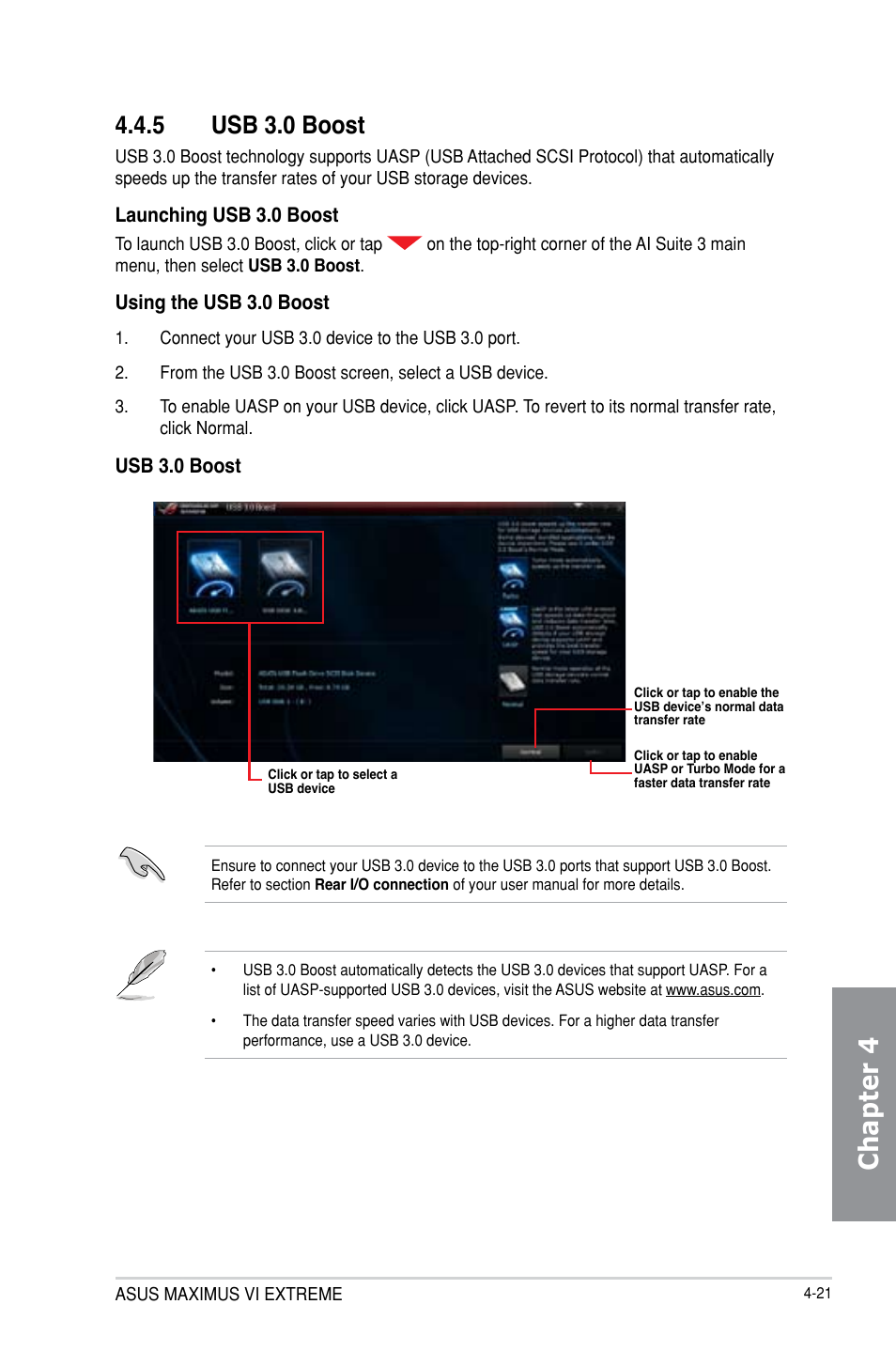 Chapter 4, 5 usb 3.0 boost | Asus MAXIMUS VI EXTREME User Manual | Page 169 / 218