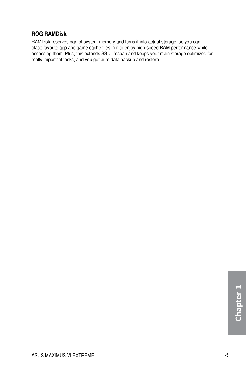 Chapter 1 | Asus MAXIMUS VI EXTREME User Manual | Page 21 / 218