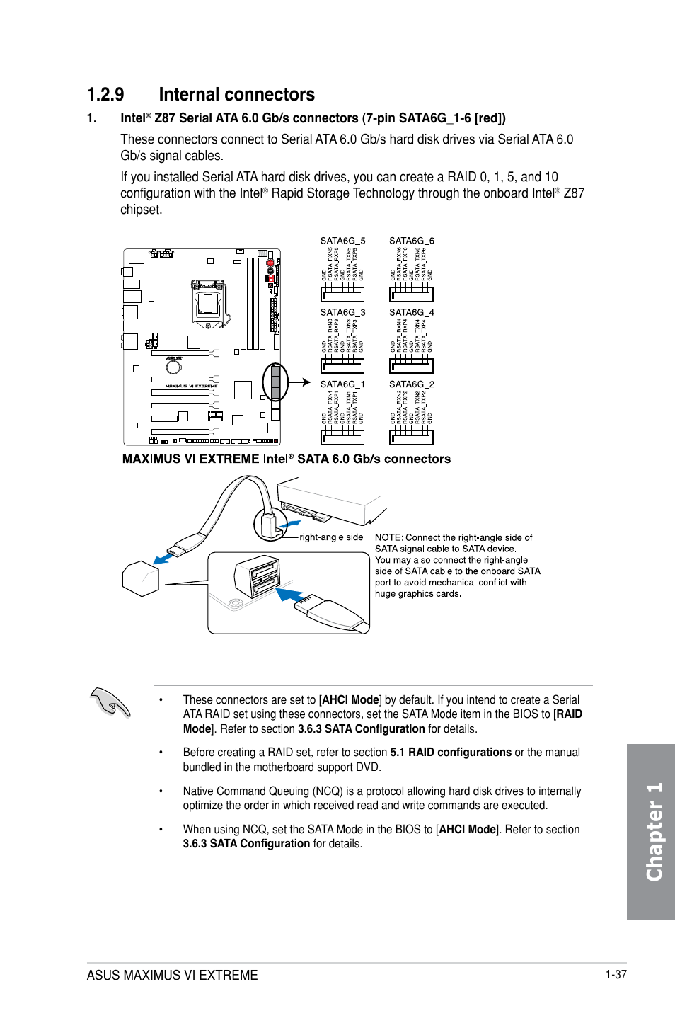 Chapter 1, 9 internal connectors | Asus MAXIMUS VI EXTREME User Manual | Page 53 / 218