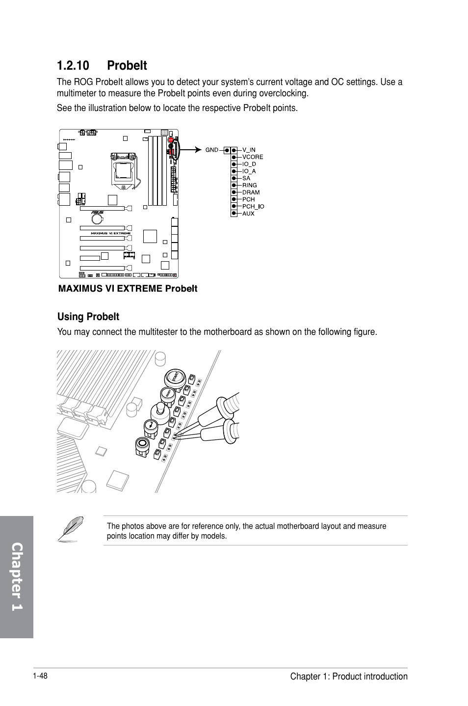 Chapter 1, 10 probeit | Asus MAXIMUS VI EXTREME User Manual | Page 64 / 218