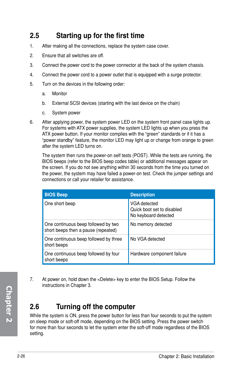 Chapter 2 2.5 starting up for the first time, 6 turning off the computer | Asus MAXIMUS VI EXTREME User Manual | Page 90 / 218