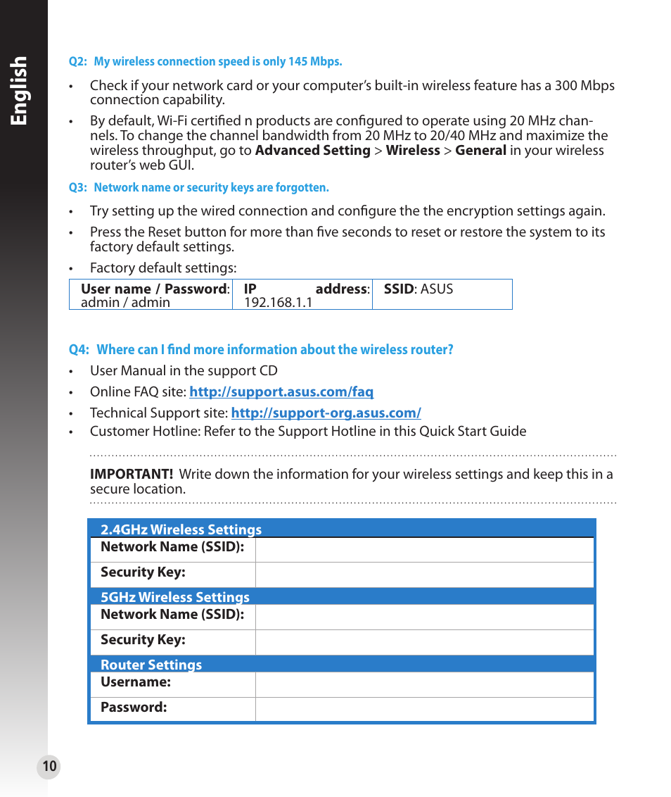English | Asus RT-N53 User Manual | Page 10 / 202
