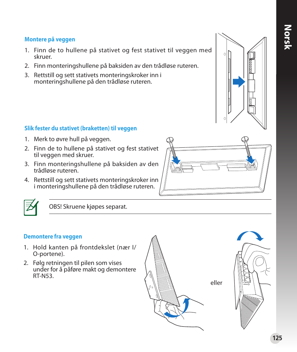 Norsk | Asus RT-N53 User Manual | Page 125 / 202