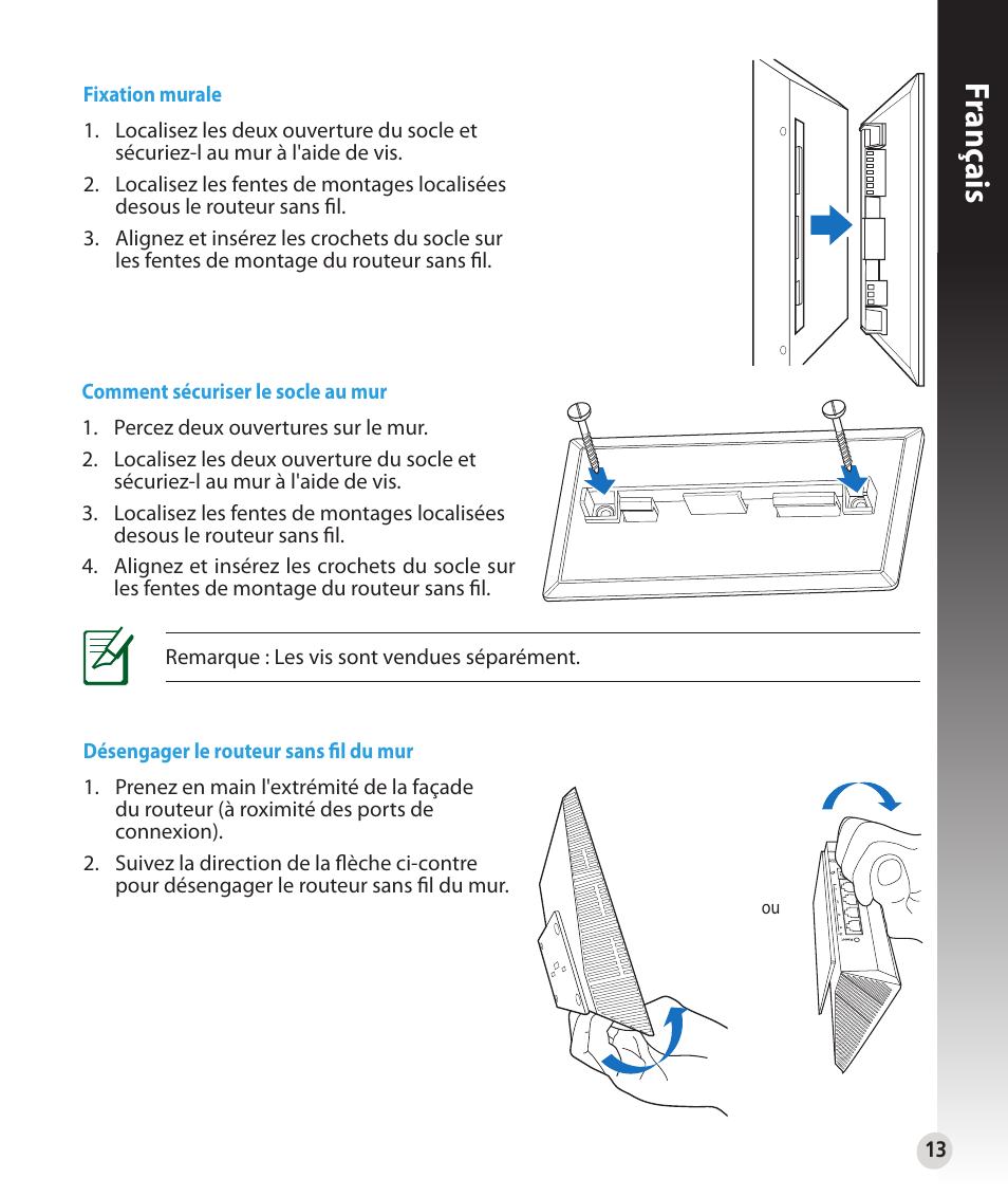 Franç ais | Asus RT-N53 User Manual | Page 13 / 202