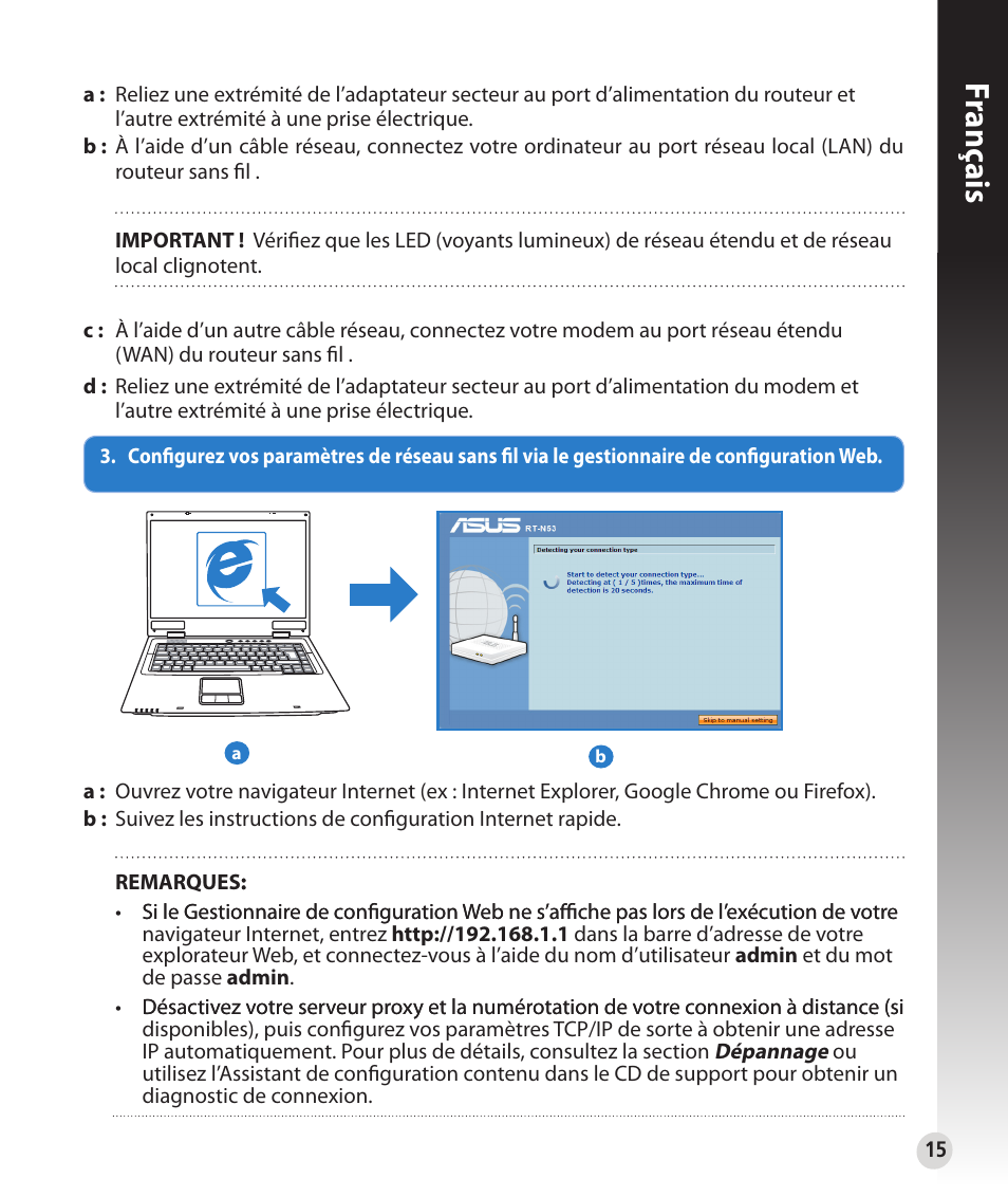 Franç ais | Asus RT-N53 User Manual | Page 15 / 202