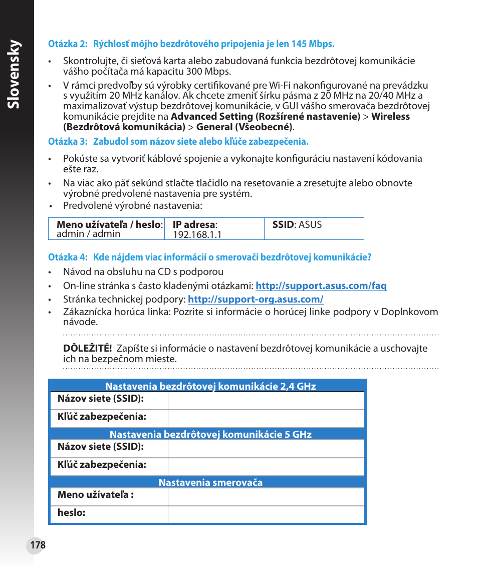 Slo vensk y | Asus RT-N53 User Manual | Page 178 / 202