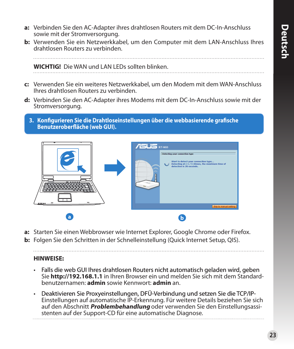 Deutsch | Asus RT-N53 User Manual | Page 23 / 202