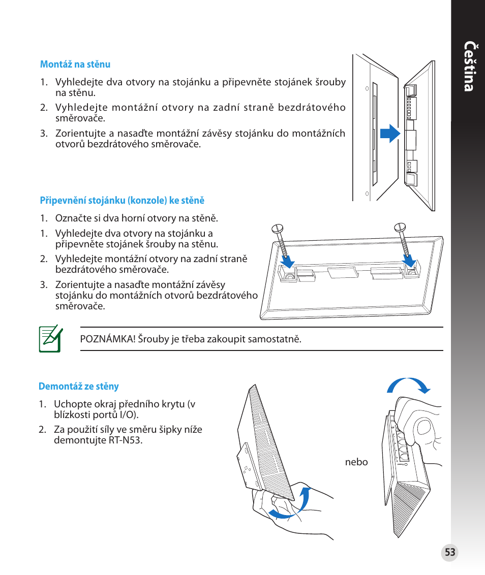 Čeština | Asus RT-N53 User Manual | Page 53 / 202