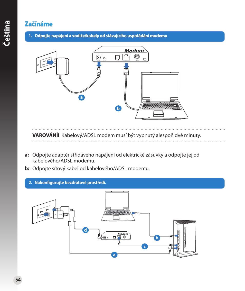 Čeština, Začínáme | Asus RT-N53 User Manual | Page 54 / 202