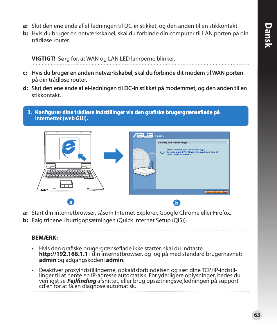 Dansk | Asus RT-N53 User Manual | Page 63 / 202