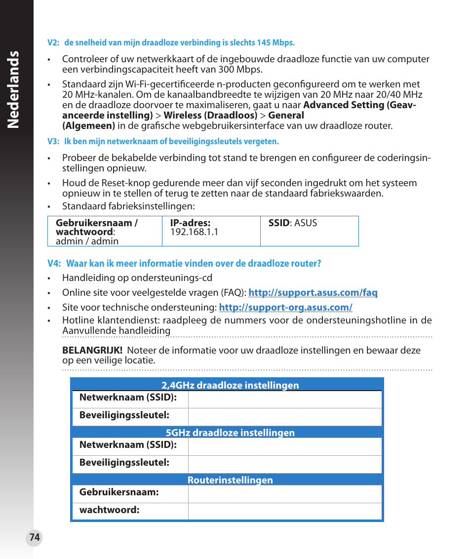 Neder lands | Asus RT-N53 User Manual | Page 74 / 202