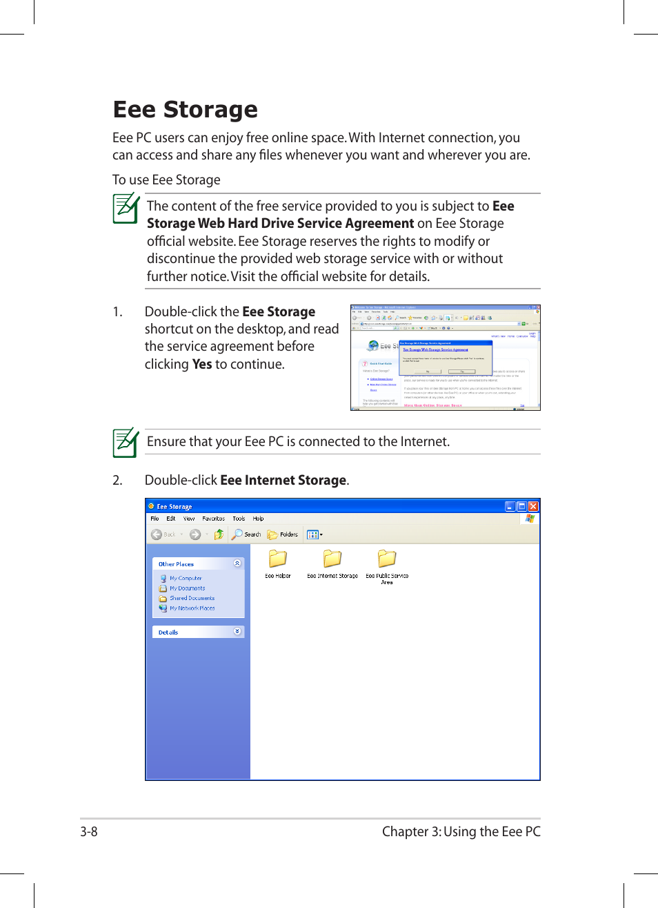 Eee storage, Eee storage -8 | Asus Eee PC 1004DN User Manual | Page 40 / 66
