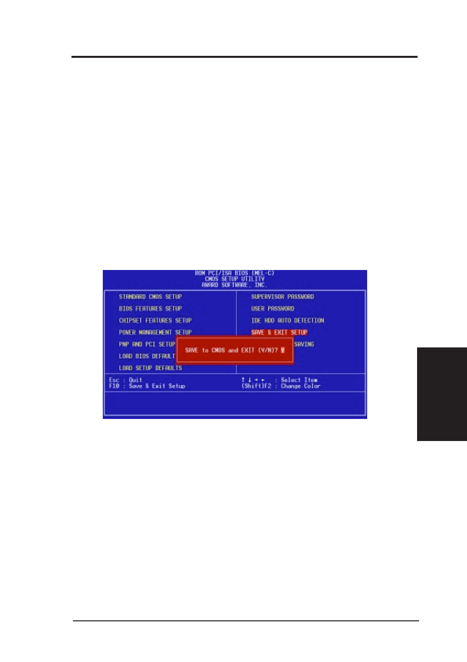 Iv. bios setup, Save & exit setup, Exit without saving | Asus MEL-C User Manual | Page 55 / 80