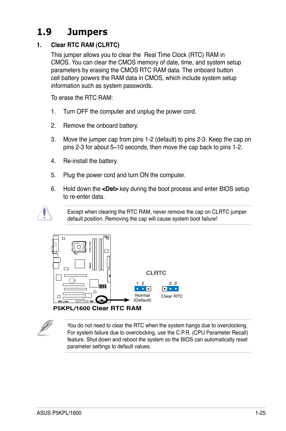 9 jumpers | Asus P5KPL/1600 User Manual | Page 37 / 104