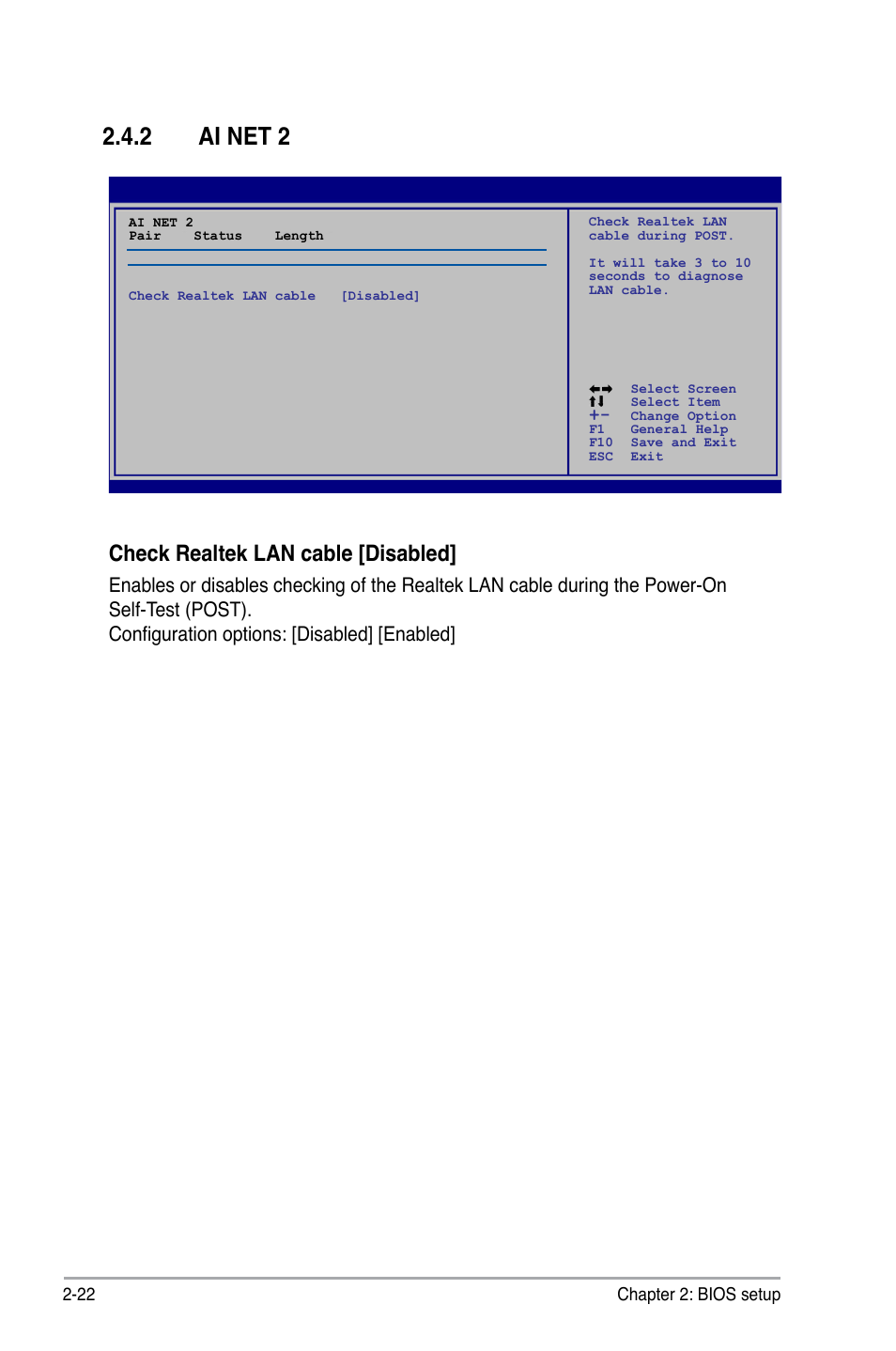 2 ai net 2, Check realtek lan cable [disabled | Asus P5KPL/1600 User Manual | Page 68 / 104