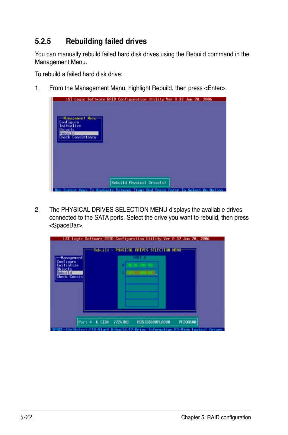 5 rebuilding failed drives | Asus DSBV-D User Manual | Page 128 / 168