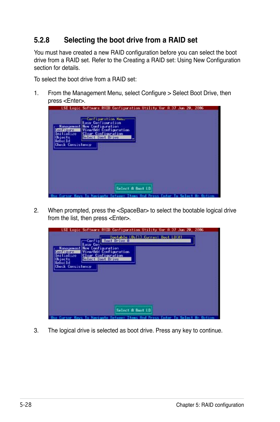 8 selecting the boot drive from a raid set | Asus DSBV-D User Manual | Page 134 / 168