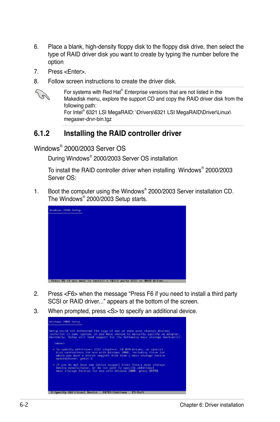 2 installing the raid controller driver, Windows | Asus DSBV-D User Manual | Page 148 / 168